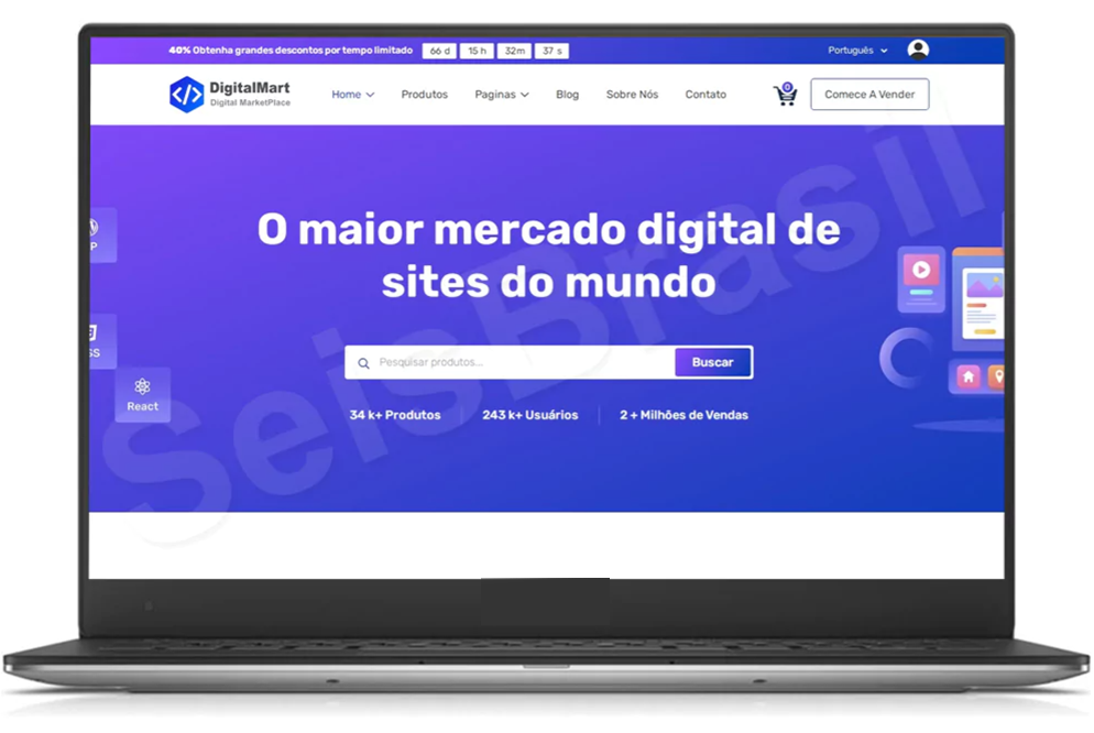 Loja Marketplace para Produtos Digitais em Php